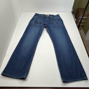 Levis Mens Movin'‎ On Rambler Jeans Denim 34 x 32 Dark Blue Wash Flap Pockets
